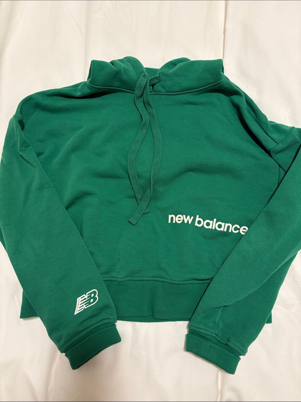 New Balance Green Cropped Pullover Sweatshirt